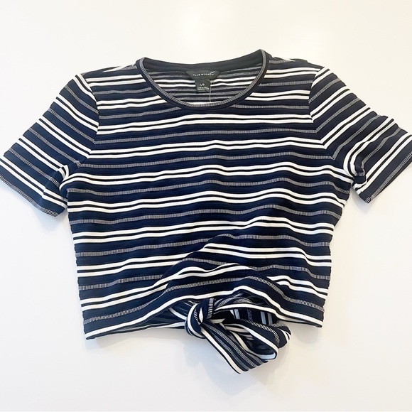 👉NWT Club Monaco Tie Back Tee Size Large - Picture 3 of 6